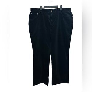Nwt Jones Studio Plus Size Black Corduroy Stretch Bootcut Pants